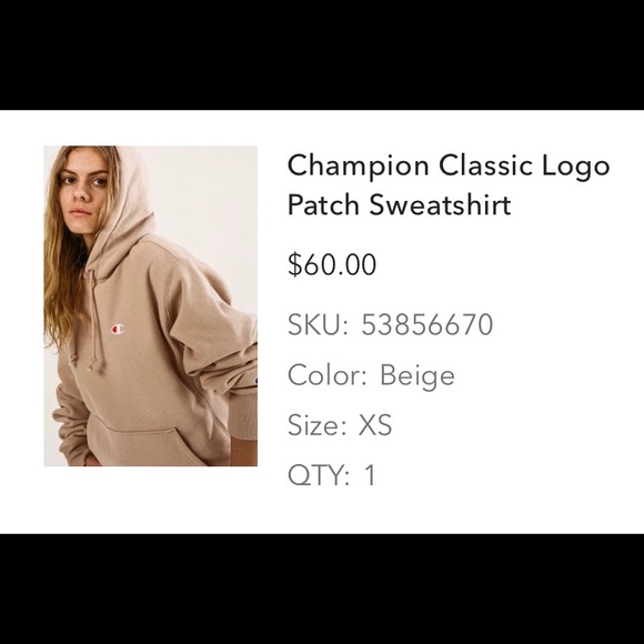 Champion Classic Tan Hoodie size XS - Picture 3 of 4